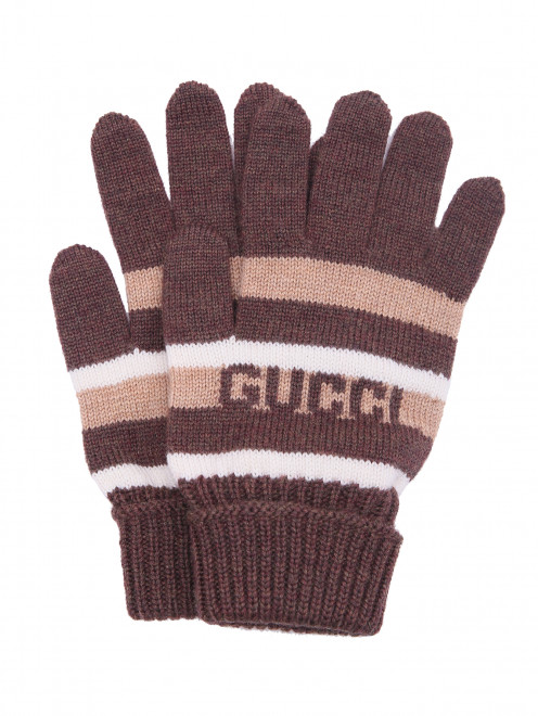 Перчатки с узором из шерсти Gucci - Общий вид