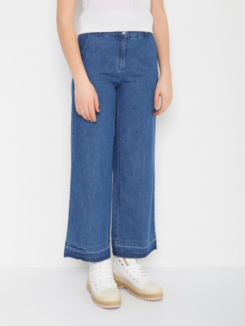 Широкие джинсы из хлопка Stella McCartney kids - МодельВерхНиз