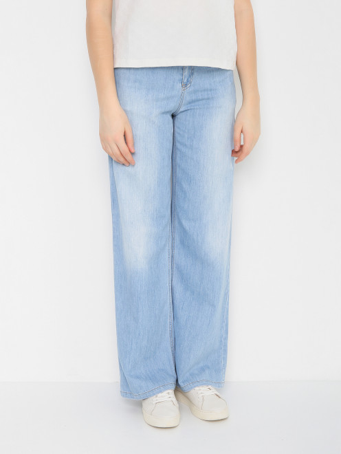 Прямые джинсы с высокой посадкой Elisabetta Franchi - МодельВерхНиз