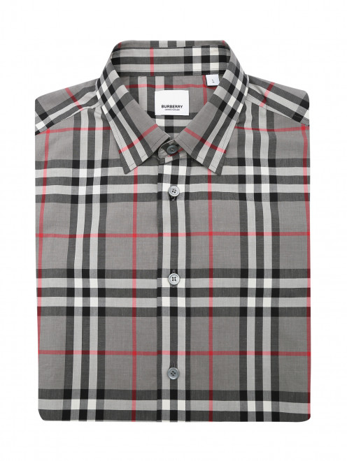 Рубашка из хлопка с узором Burberry - Общий вид