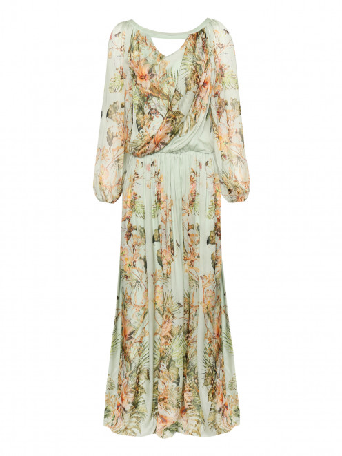 Платье из шелка с цветочным узором Alberta Ferretti - Общий вид
