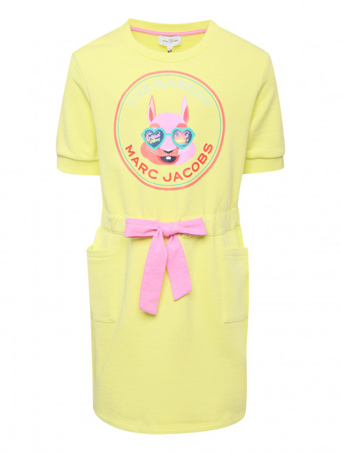 Хлопковое платье с накладными карманами Little Marc Jacobs - Общий вид