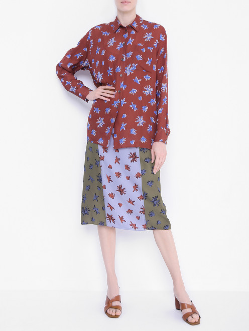 Шелковая блуза с цветочным узором Paul Smith - МодельОбщийВид