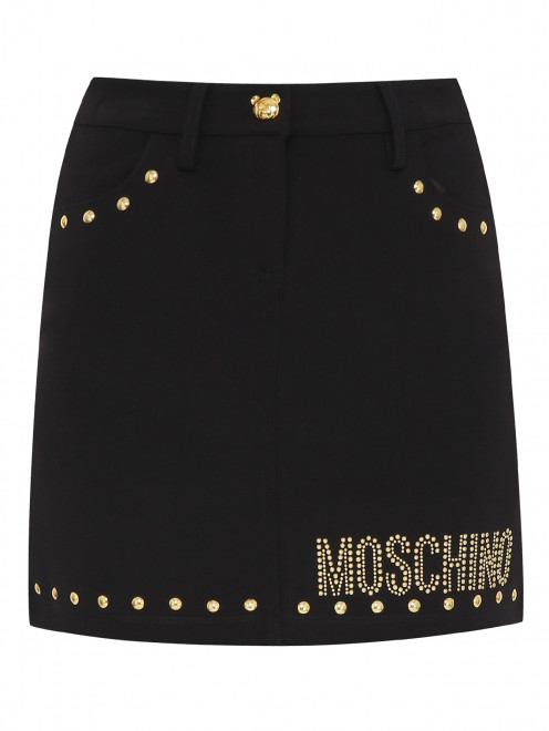 Трикотажная юбка с металлическим декором Moschino Kid - Общий вид