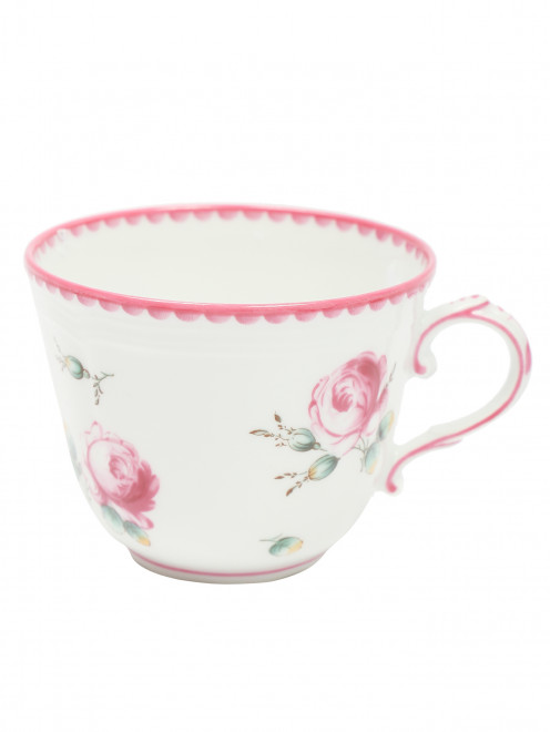 Чашка для кофе с узором цветы и фигурной окантовкой Ginori 1735 - Общий вид