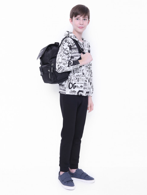 Рюкзак с контрастным логотипом Dolce & Gabbana - МодельОбщийВид