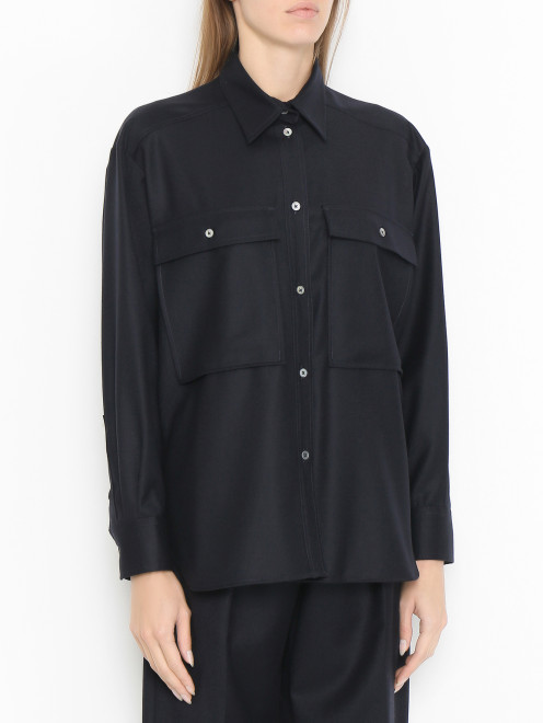 Блуза из шерсти и кашемира с карманами Paul Smith - МодельВерхНиз