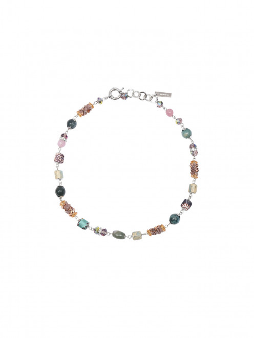 Ожерелье с натуральными камнями, декорированное кристаллами Etro - Общий вид