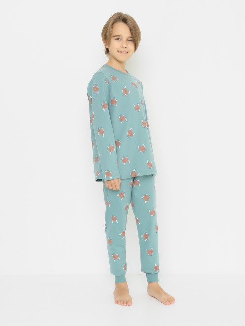 Пижама из хлопка с принтом Sanetta - МодельОбщийВид