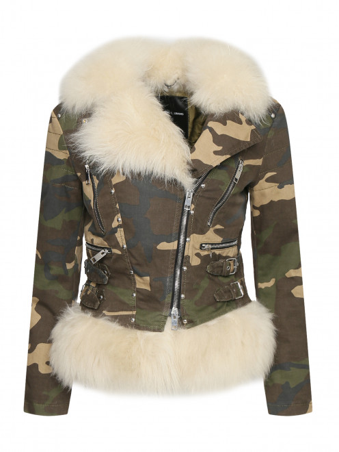 Куртка из хлопка с утеплением из меха козы Ermanno Scervino - Общий вид