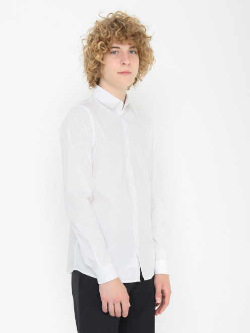 Хлопковая однотонная рубашка Dal Lago - МодельВерхНиз
