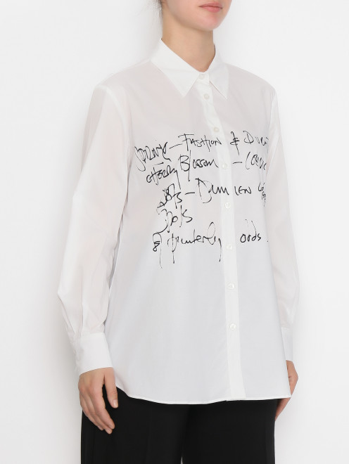Рубашка на пуговицах с узором Marina Rinaldi - МодельВерхНиз
