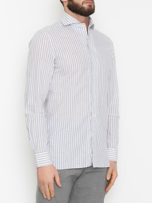 Рубашка из хлопка с узором Giampaolo - МодельВерхНиз