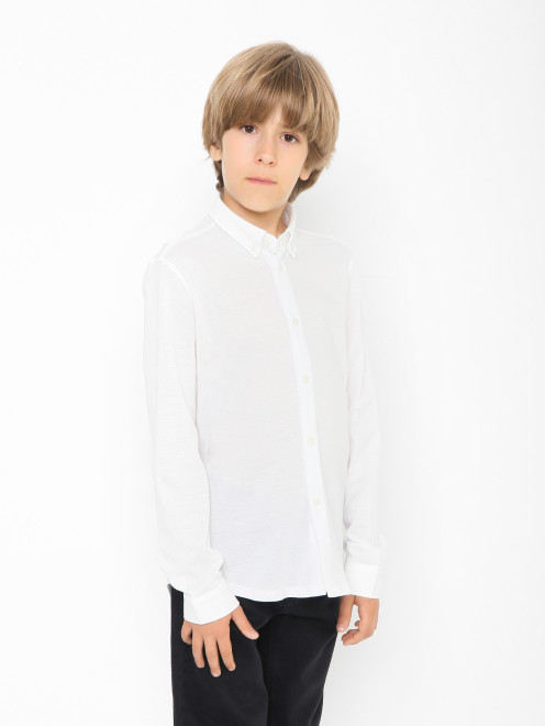 Хлопковая однотонная рубашка Il Gufo - МодельВерхНиз