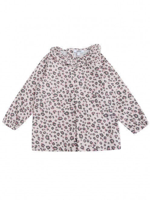 Блуза хлопковая с ажурным воротничком Aletta - Общий вид
