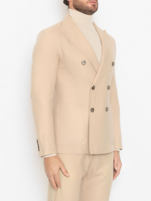 Двубортный пиджак из шерсти с карманами Barena - МодельВерхНиз