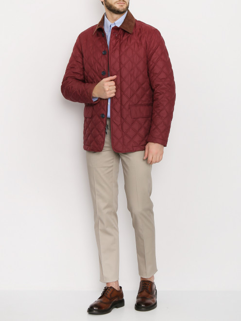 Стеганая куртка на молнии с карманами Brooks Brothers - МодельОбщийВид