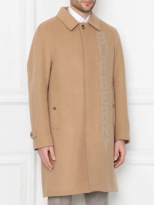Пальто из шерсти прямого кроя на пуговицах Burberry - МодельВерхНиз