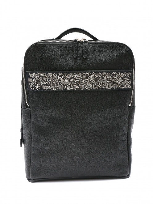 Рюкзак из фактурной кожи с принтом Etro - Общий вид