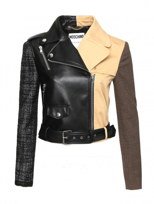 Комбинированная куртка на молнии Moschino - Общий вид