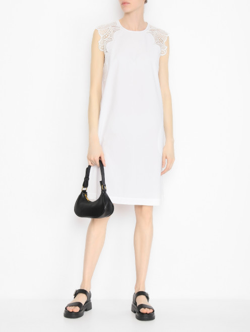 Платье из смешанного хлопка с кружевной отделкой Alberta Ferretti - МодельОбщийВид