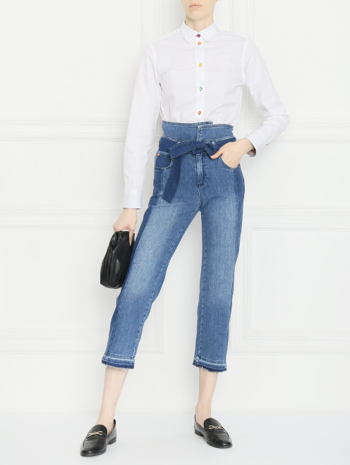 Комбинированные джинсы с поясом Max&Co - МодельОбщийВид