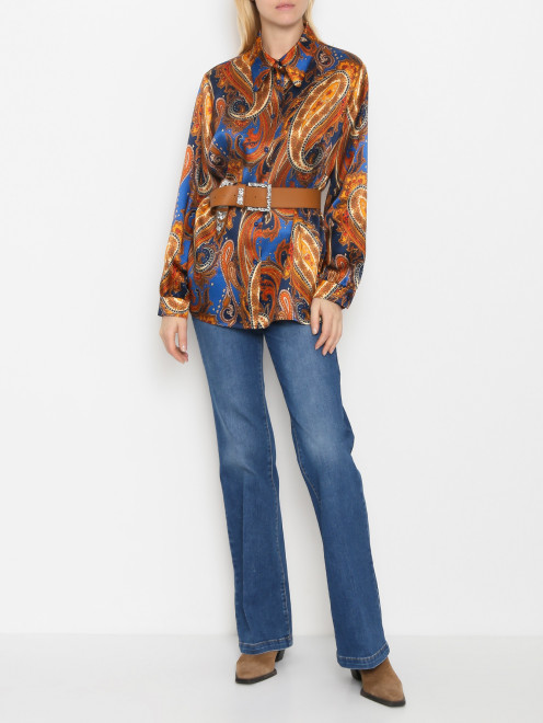 Блуза из шелка с узором Luisa Spagnoli - МодельОбщийВид
