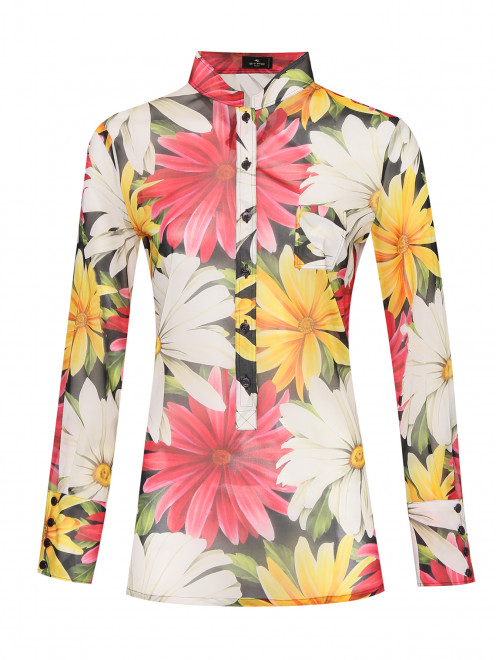 Блуза из смешанного шелка с цветочным узором Etro - Общий вид