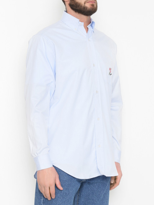 Рубашка из хлопка свободного кроя с накладным карманом DrOle de Monsieur - МодельВерхНиз