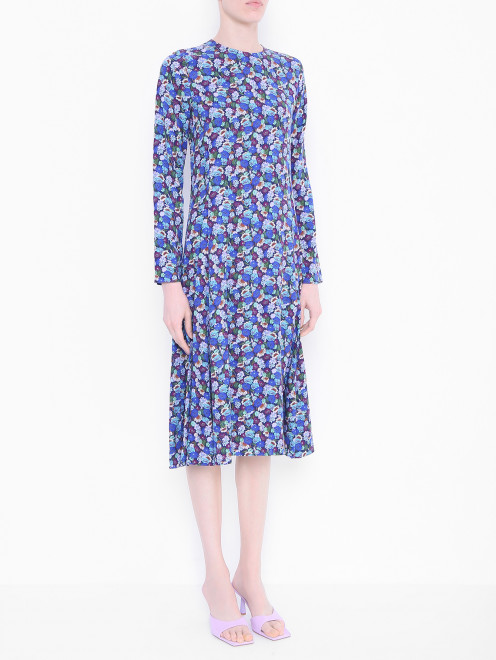 Платье из вискозы с цветочным узором Paul Smith - МодельВерхНиз