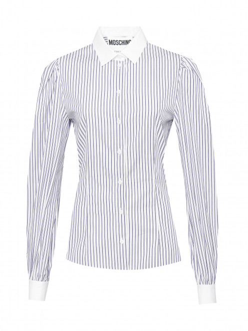 Рубашка из хлопка в полоску Moschino - Общий вид