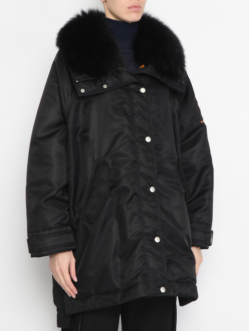 Куртка свободного кроя с капюшоном Ermanno Scervino - МодельВерхНиз