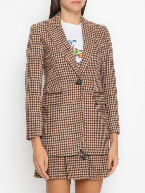 Пиджак из смешанной шерсти с узором гусиная лапка Max&Co - МодельВерхНиз