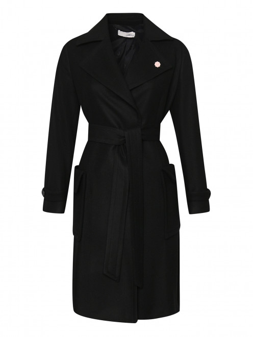 Пальто из шерсти и кашемира с поясом LARDINI - Общий вид