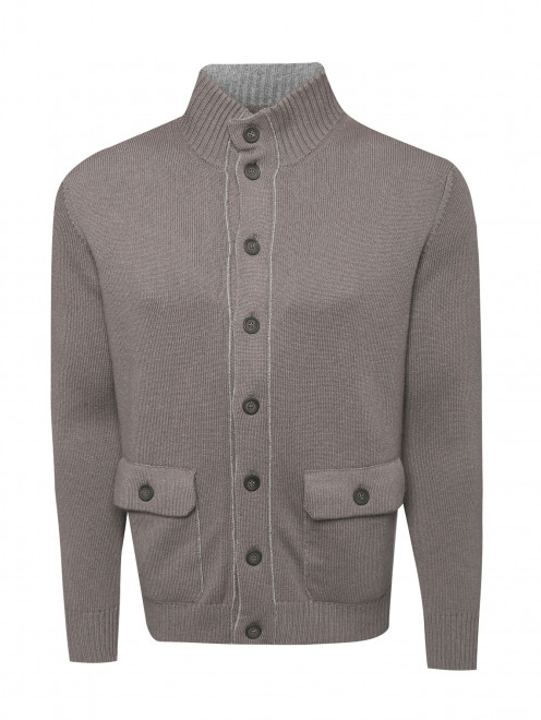 Кардиган из шерсти и шелка с накладными карманами Kangra Cashmere - Общий вид