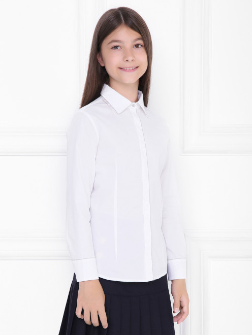 Блуза из хлопка с декором Aletta Couture - МодельВерхНиз
