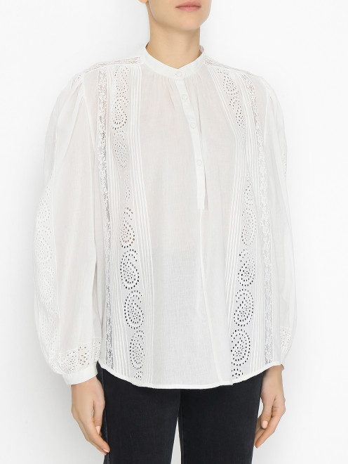 Блуза из хлопка с объемными рукавами Etro - МодельВерхНиз