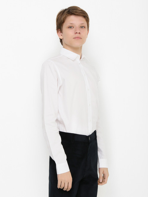 Хлопковая однотонная рубашка Dal Lago - МодельВерхНиз