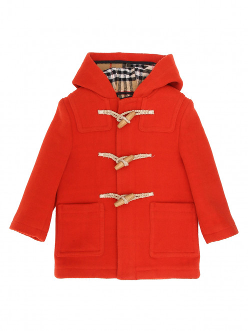 Пальто из шерсти с капюшоном Burberry - Общий вид