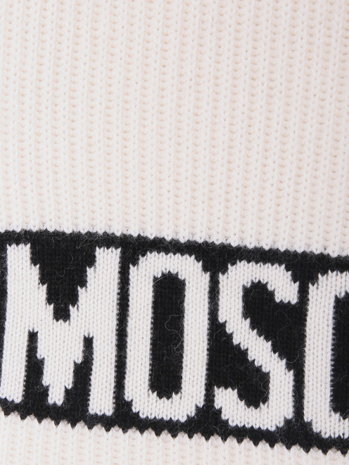 Шарф из смешанной шерсти с логотипом Moschino - Деталь