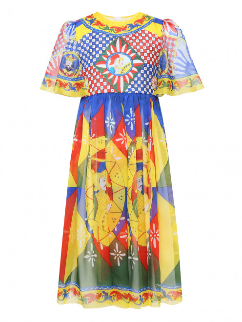Шелковое платье с узором Dolce & Gabbana - Общий вид