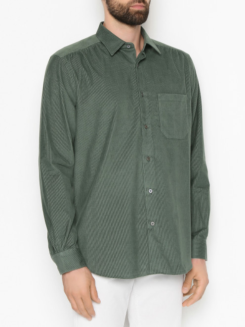 Рубашка из хлопка с накладным карманом Paul Smith - МодельВерхНиз
