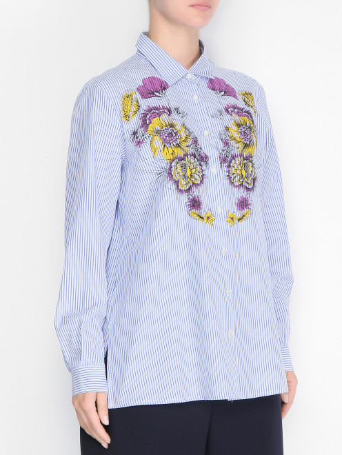 Полосатая рубашка из хлопка Marina Rinaldi - МодельВерхНиз